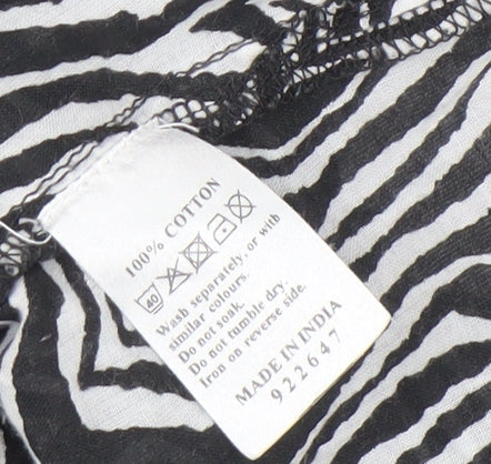 Monsoon Women's Black White Animal Print Dress Size 10