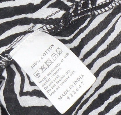 Monsoon Women's Black White Animal Print Dress Size 10