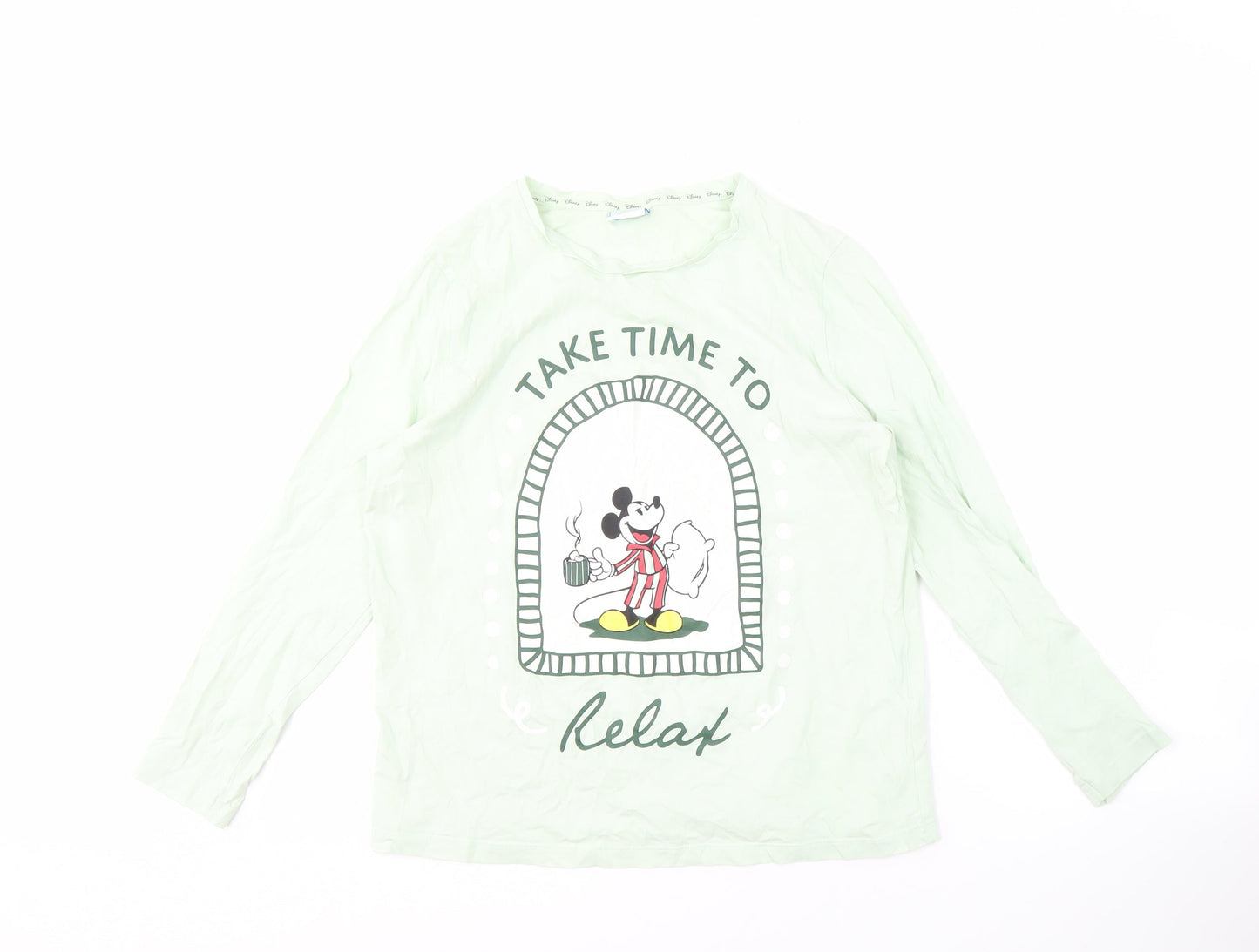 TU Mickey & Friends Women's Green Pyjama Top S