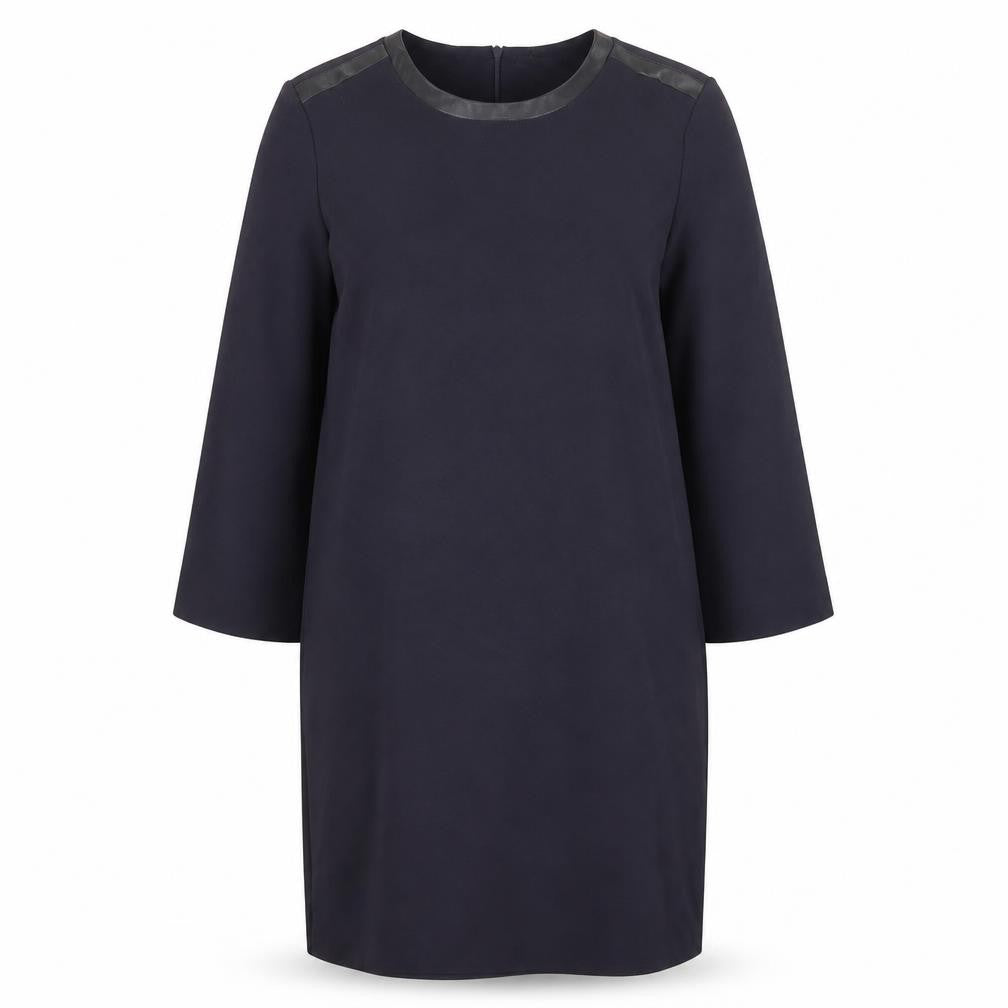 Massimo Dutti Women's Black Shift Dress, Size 8, Long Sleeve
