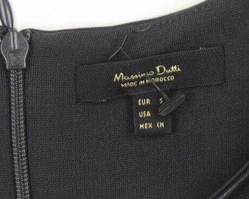 Massimo Dutti Women's Black Shift Dress, Size 8, Long Sleeve