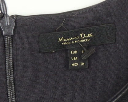 Massimo Dutti Women's Black Shift Dress, Size 8, Long Sleeve