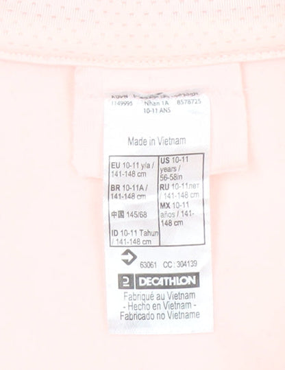 Decathlon Girls Pink Black Track Jacket - 10-11 Years