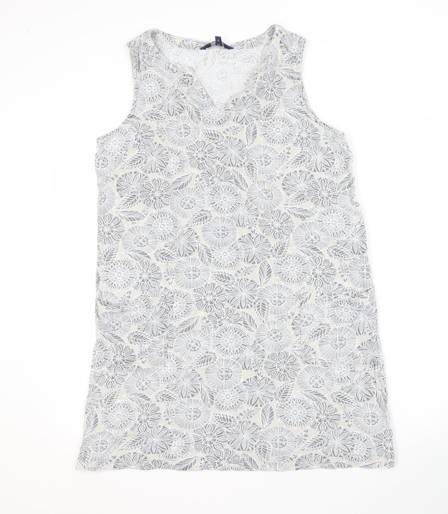 Maine New England Women's Grey Floral Shift Dress Size 14