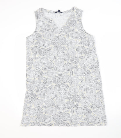 Maine New England Women's Grey Floral Shift Dress Size 14