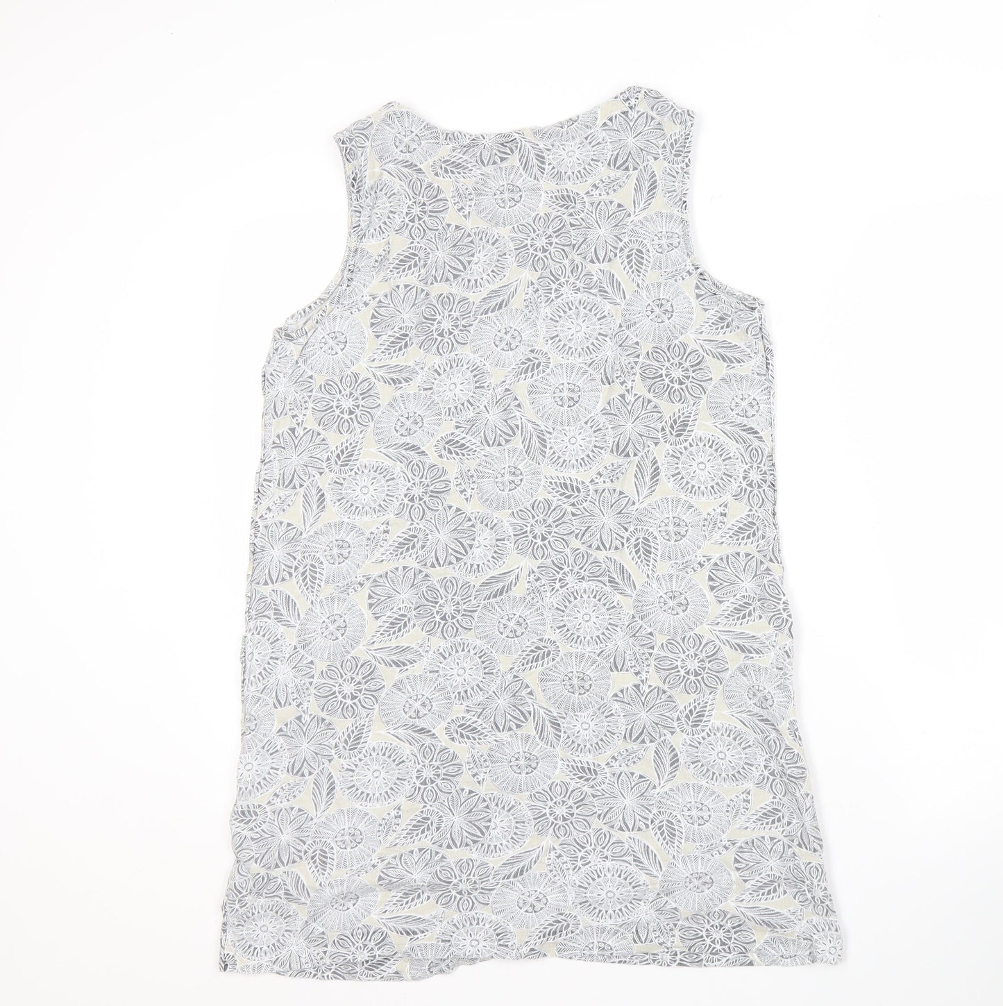 Maine New England Women's Grey Floral Shift Dress Size 14