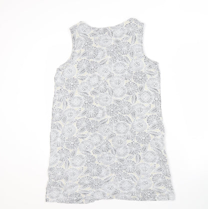 Maine New England Women's Grey Floral Shift Dress Size 14