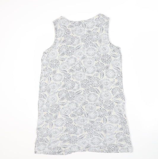 Maine New England Women's Grey Floral Shift Dress Size 14