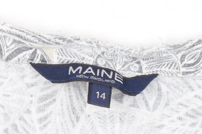 Maine New England Women's Grey Floral Shift Dress Size 14