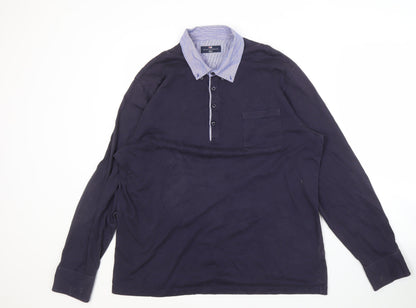 Marks and Spencer Blue Long Sleeve Polo M