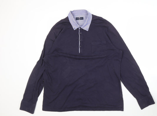 Marks and Spencer Blue Long Sleeve Polo M
