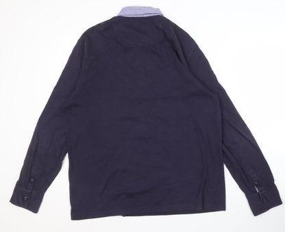 Marks and Spencer Blue Long Sleeve Polo M