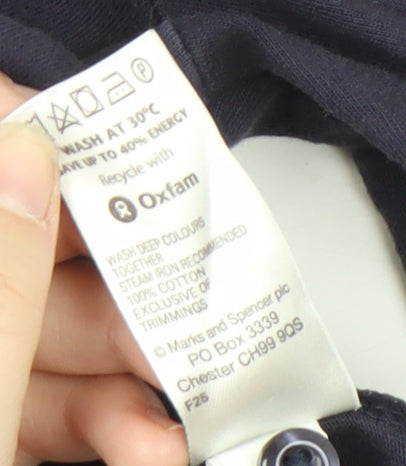 Marks and Spencer Blue Long Sleeve Polo M