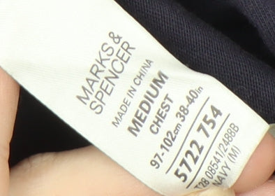 Marks and Spencer Blue Long Sleeve Polo M