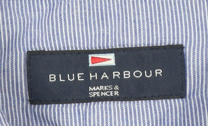 Marks and Spencer Blue Long Sleeve Polo M