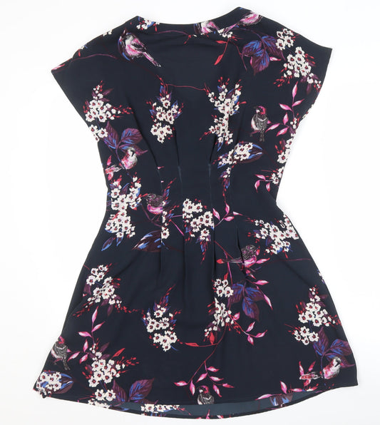 Warehouse Women's Multicoloured Floral V-Neck Dress