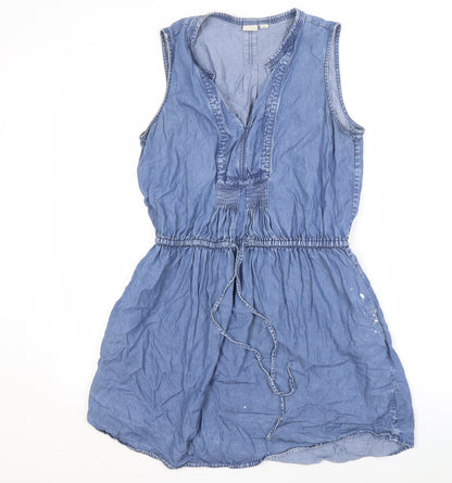 Gap Women's Blue Chambray Shirt Dress M