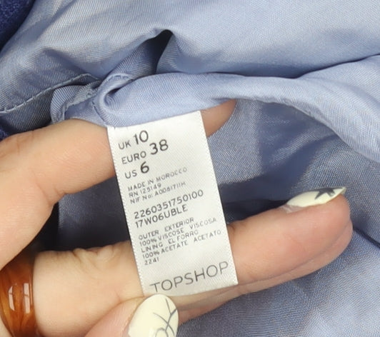 Topshop Women's Blue Blazer UK 10 Regular