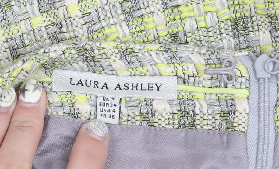 Laura Ashley Women's Check Knee Length Skirt, Size 6, Multicoloured