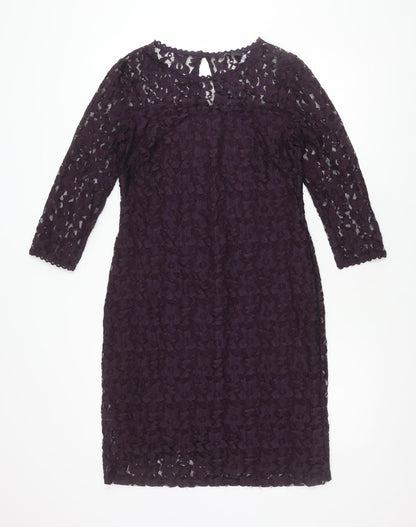 Marks and Spencer Women's Purple Floral Long Dress Size 10