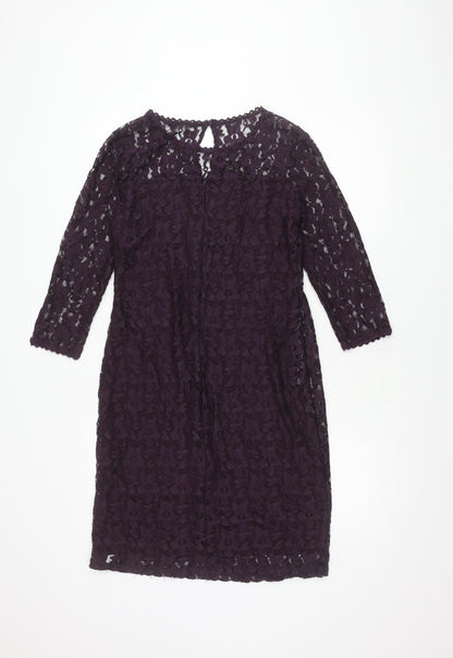 Marks and Spencer Women's Purple Floral Long Dress Size 10