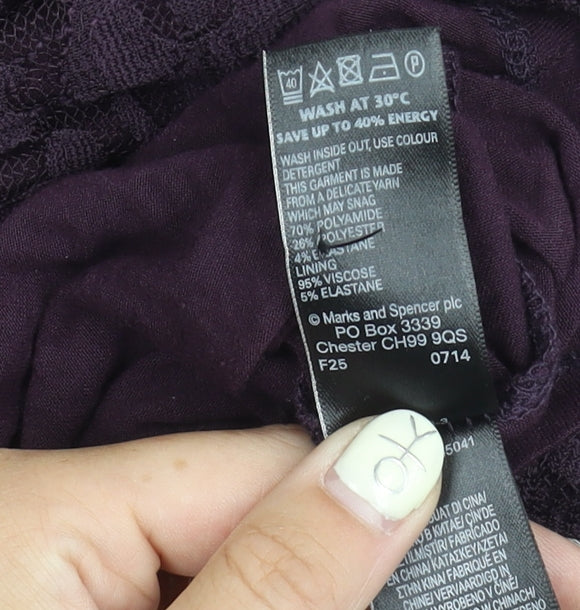 Marks and Spencer Women's Purple Floral Long Dress Size 10