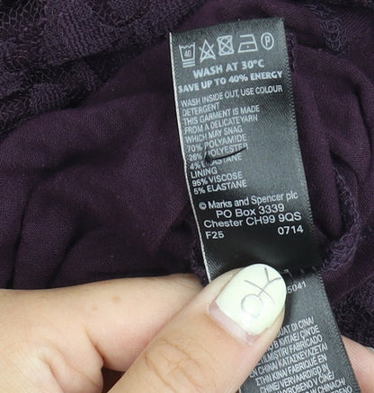 Marks and Spencer Women's Purple Floral Long Dress Size 10
