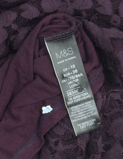 Marks and Spencer Women's Purple Floral Long Dress Size 10