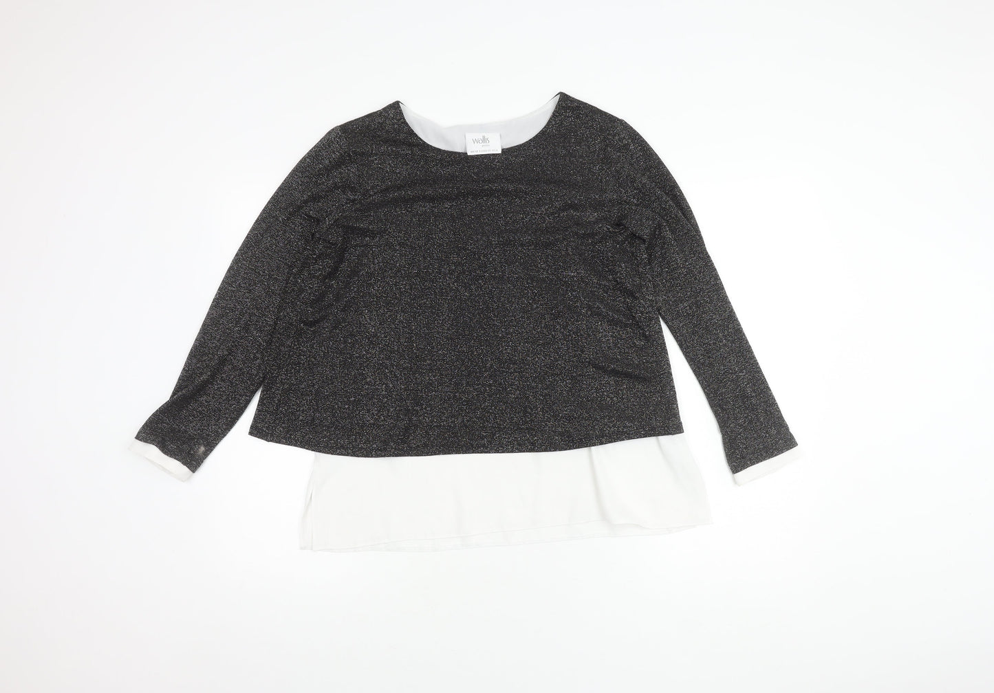 Womens UK Size 12 Wallis Black Basic Blouse