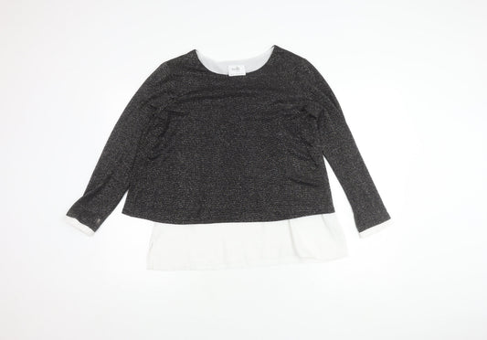 Womens UK Size 12 Wallis Black Basic Blouse