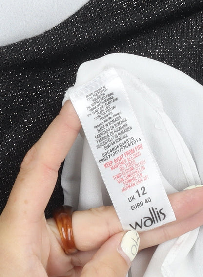 Womens UK Size 12 Wallis Black Basic Blouse