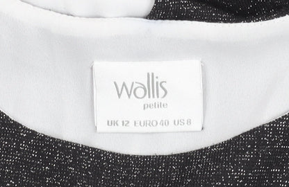 Womens UK Size 12 Wallis Black Basic Blouse