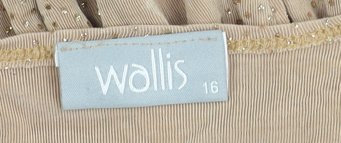 Womens UK Size 16 Wallis Beige Basic T-Shirt