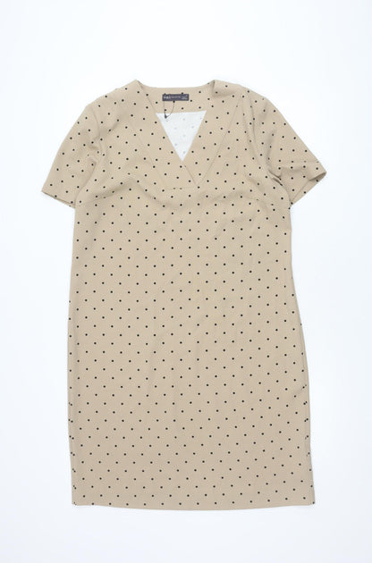 Marks and Spencer Women Beige Polka Dot Dress Size 12