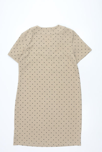 Marks and Spencer Women Beige Polka Dot Dress Size 12