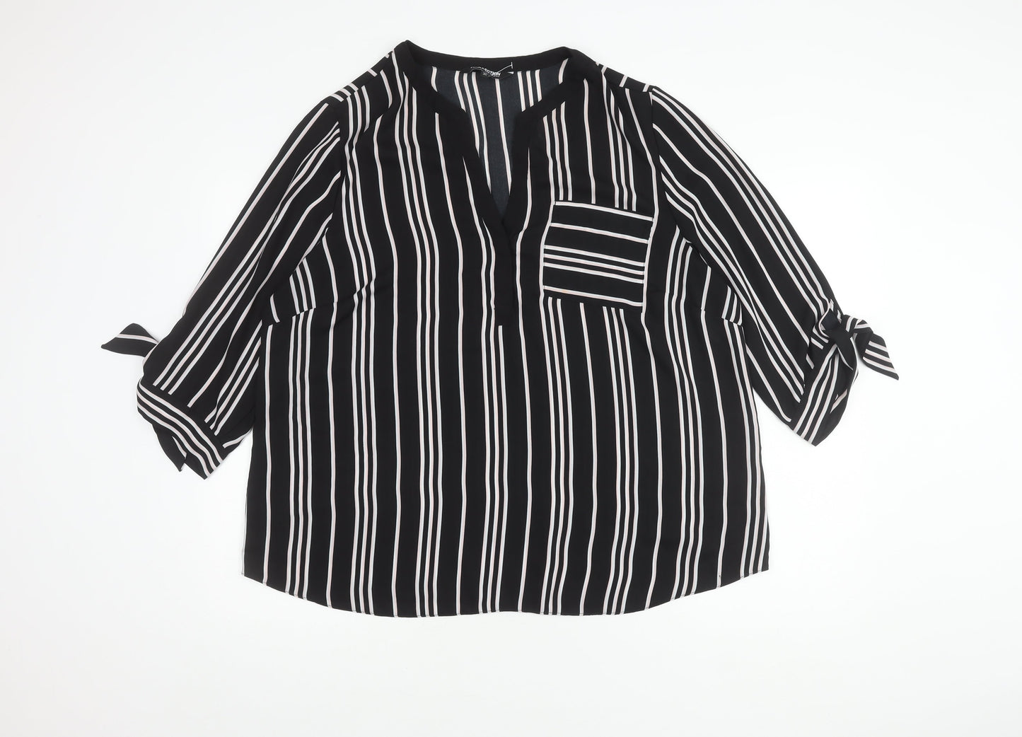 Womens UK Size 20 Debenhams Black Basic Blouse
