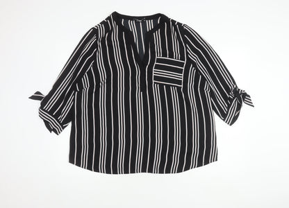 Womens UK Size 20 Debenhams Black Basic Blouse