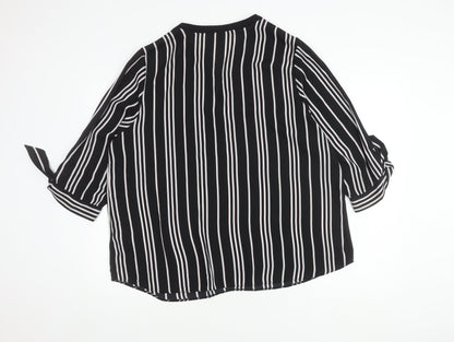 Womens UK Size 20 Debenhams Black Basic Blouse