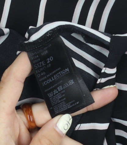 Womens UK Size 20 Debenhams Black Basic Blouse