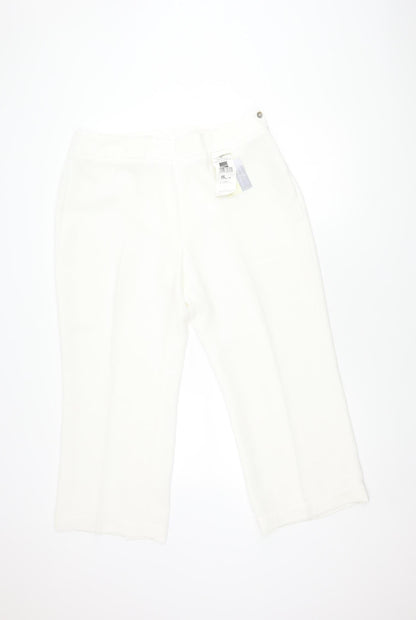 Womens UK Size 18 BHS  Cropped Ivory Trousers