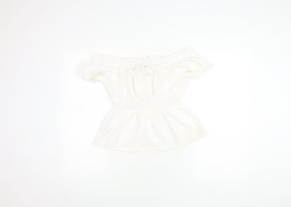 Womens UK Size 12 GUESS White Basic Blouse