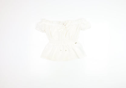 Womens UK Size 12 GUESS White Basic Blouse