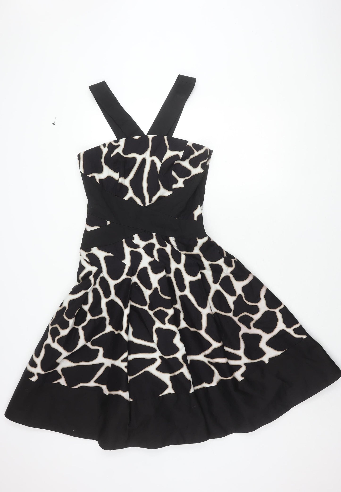 Karen Millen Women's Black Animal Print Dress Size 12
