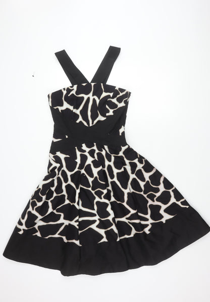 Karen Millen Women's Black Animal Print Dress Size 12