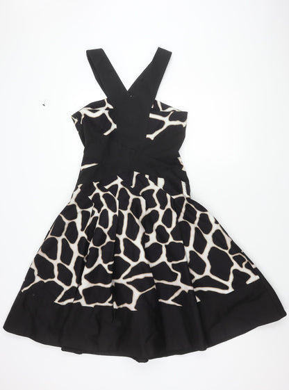 Karen Millen Women's Black Animal Print Dress Size 12
