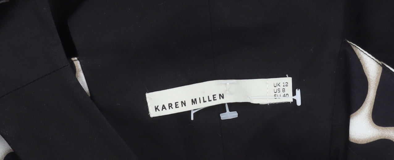 Karen Millen Women's Black Animal Print Dress Size 12