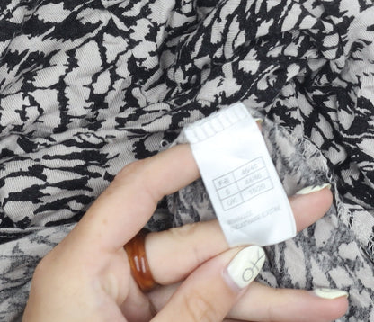 Daxon Women's Black Ivory Animal Print Long Sleeve Top 18-20