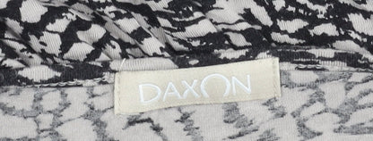 Daxon Women's Black Ivory Animal Print Long Sleeve Top 18-20