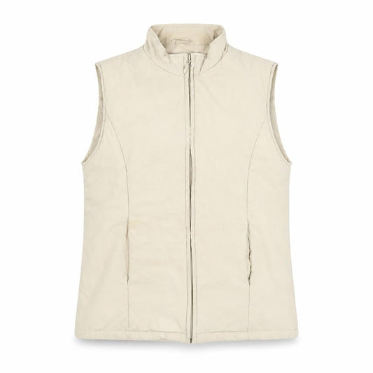 Womens UK Size 10 EWM Pure Classics Beige Gilet