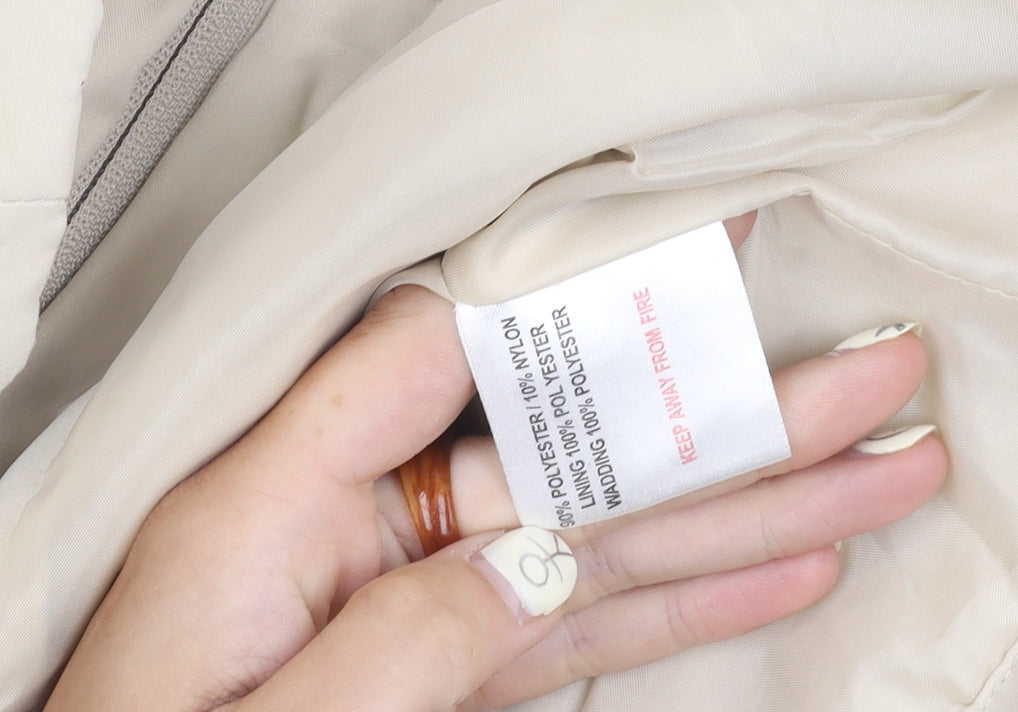 EWM Women's Beige Waistcoat Size 10-12, Full Zip Casual